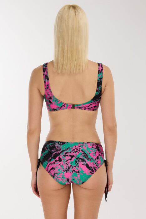 Ayyıldız 4676 Yeşil Pembe Bralet Yüksek Bel Bikini Takımı - 4