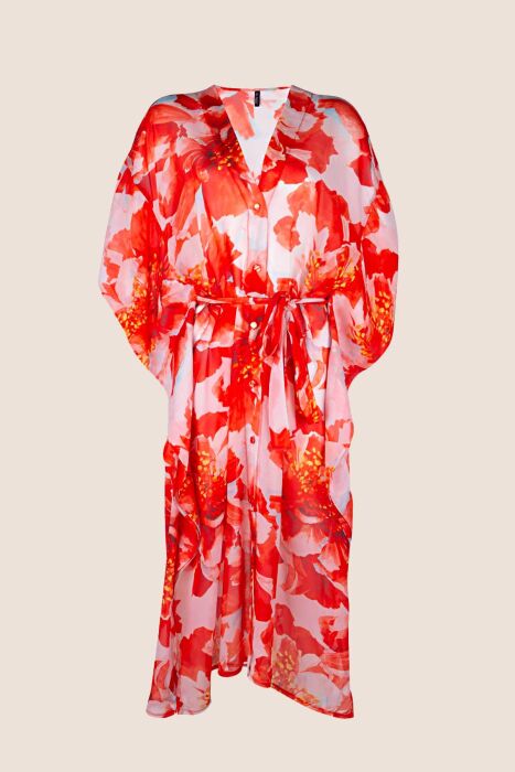 Ayyıldız 4800 Koral Desenli Plaj Elbisesi - 4