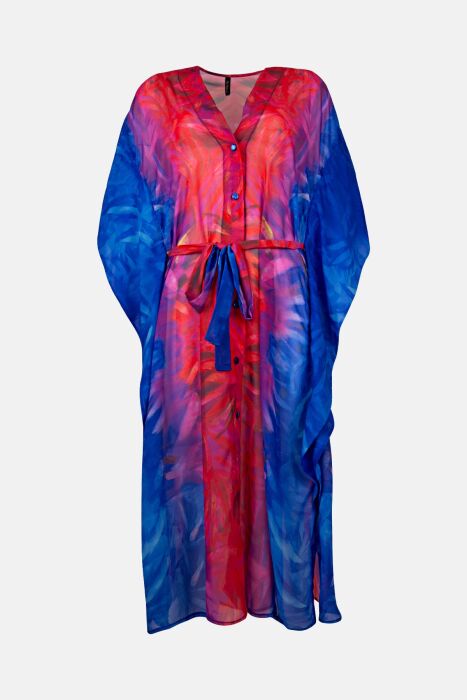 Ayyıldız 4800 Mor Fuşya Desenli Plaj Elbisesi - 3