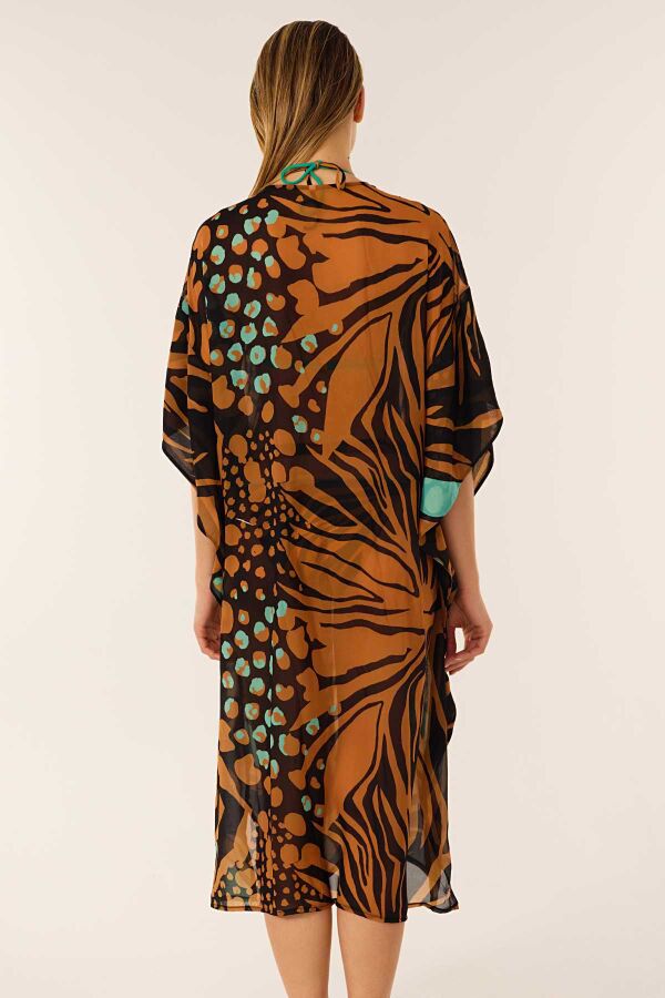 Ayyıldız 4800 Kahve Desenli Plaj Elbisesi - 2