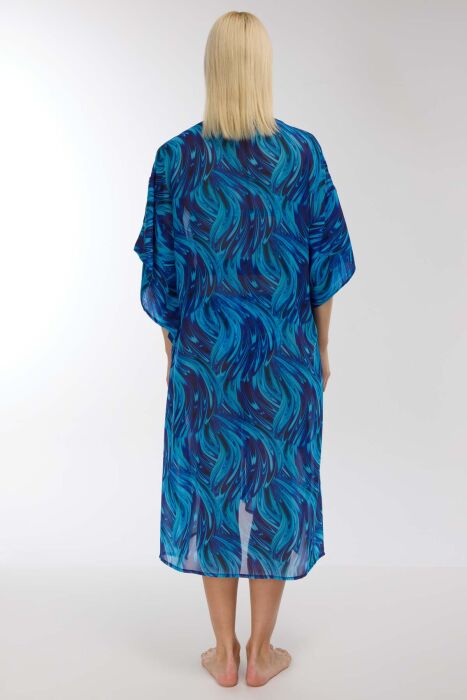 Ayyıldız 4800 Turkuaz Desenli Plaj Elbisesi - 3