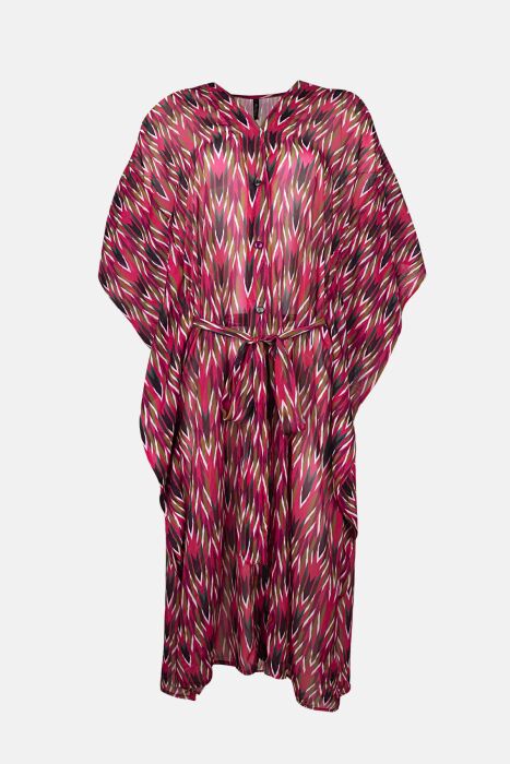 Ayyıldız 4800 Fuşya Desenli Plaj Elbisesi - 3