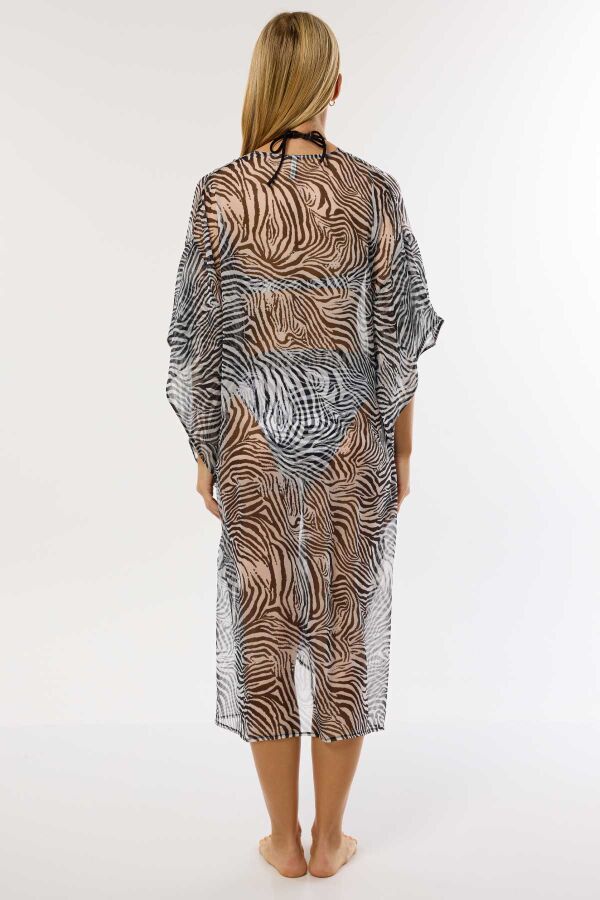 Ayyıldız 4800 Zebra Desenli Plaj Elbisesi - 2