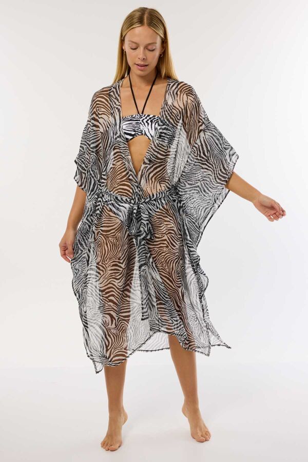 Ayyıldız 4800 Zebra Desenli Plaj Elbisesi - 1