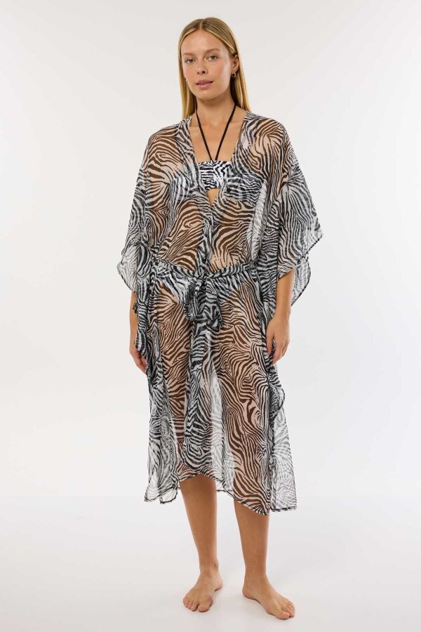 Ayyıldız 4800 Zebra Desenli Plaj Elbisesi - 3