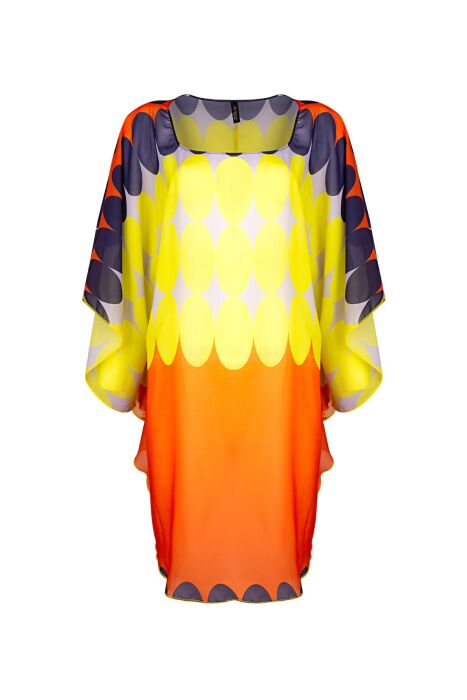 Ayyıldız 4802 Sarı Desenli Plaj Elbisesi - 4