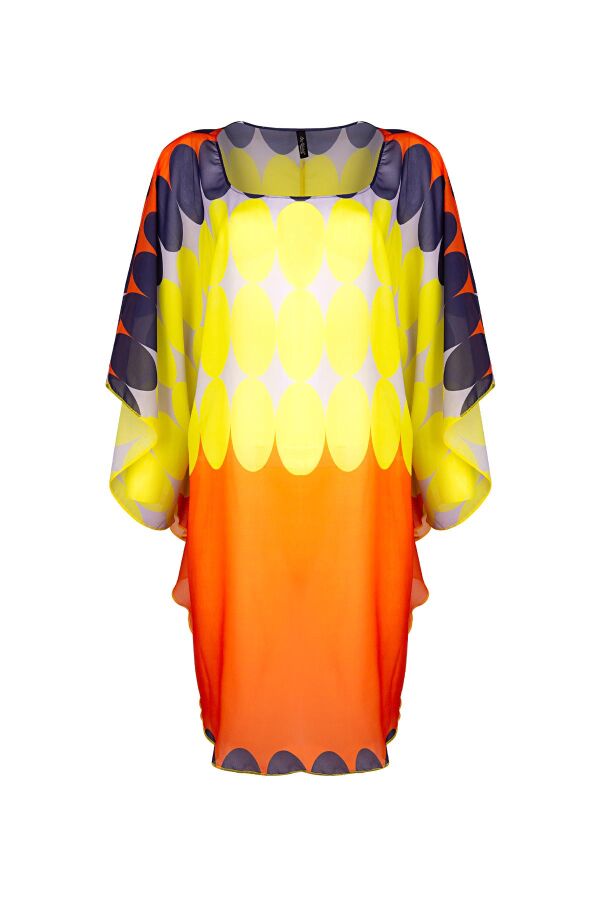 Ayyıldız 4802 Sarı Desenli Plaj Elbisesi - 4