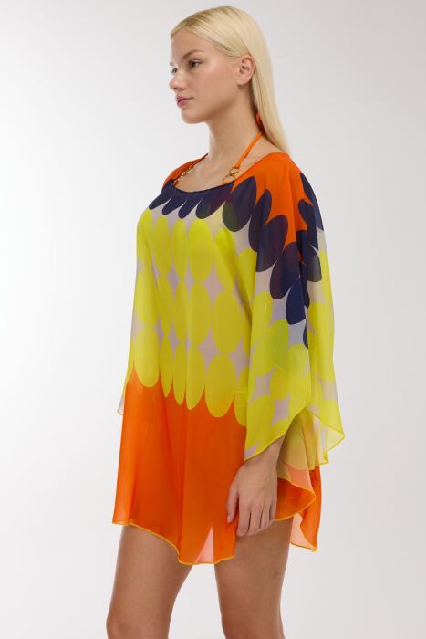 Ayyıldız 4802 Sarı Desenli Plaj Elbisesi - 3