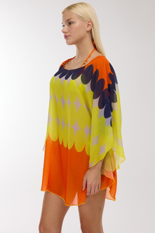 Ayyıldız 4802 Sarı Desenli Plaj Elbisesi - 3