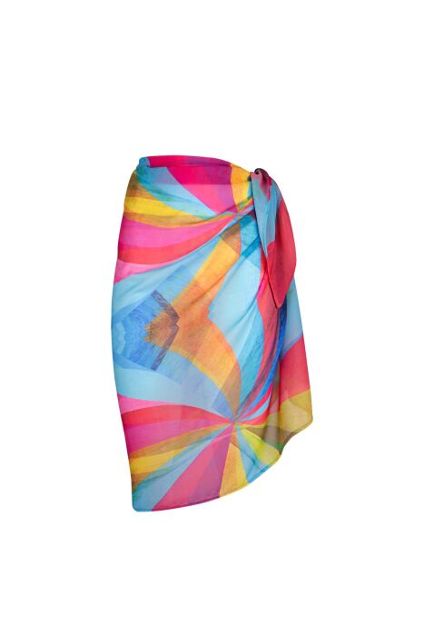 Ayyıldız 4804 Mavi Fuşya Desenli Pareo - 3