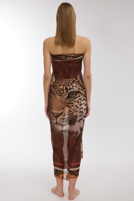 Ayyıldız 4804 Kahve Leopar Desenli Pareo - 4
