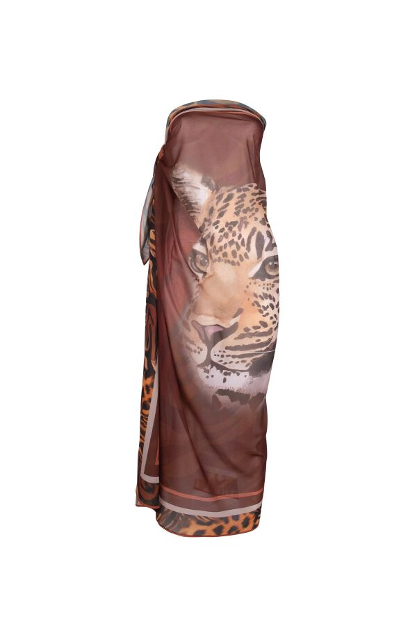 Ayyıldız 4804 Kahve Leopar Desenli Pareo - 5