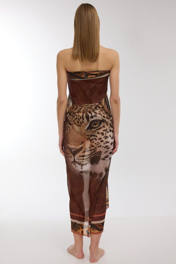 Ayyıldız 4804 Kahve Leopar Desenli Pareo - 4
