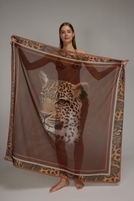 Ayyıldız 4804 Kahve Leopar Desenli Pareo - AYYILDIZ (1)