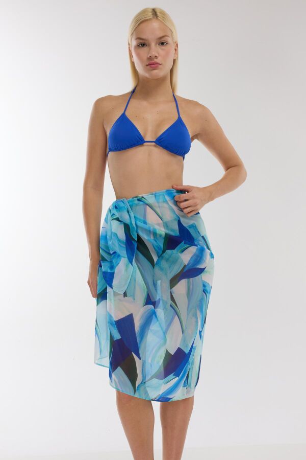 Ayyıldız 4804 Mavi Desenli Pareo - 1