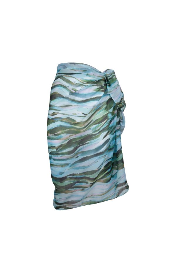 Ayyıldız 4804 Mavi Yeşil Desenli Pareo - 4