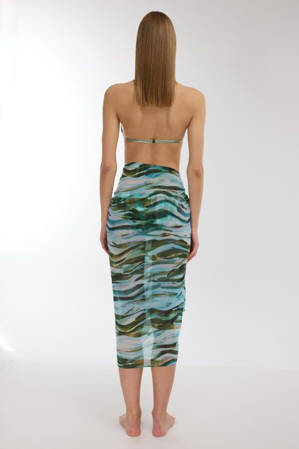 Ayyıldız 4804 Mavi Yeşil Desenli Pareo - 3