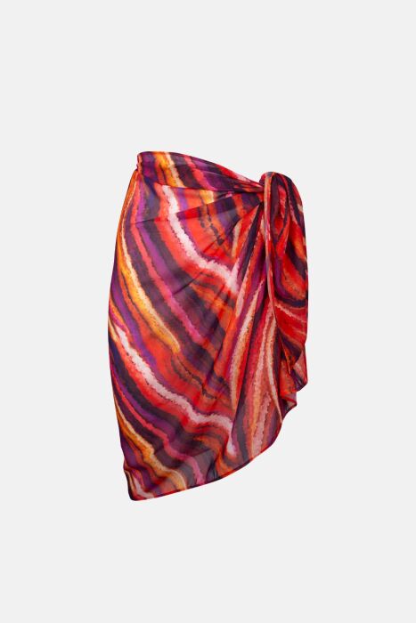 Ayyıldız 4804 Turuncu Mor Desenli Pareo - 3