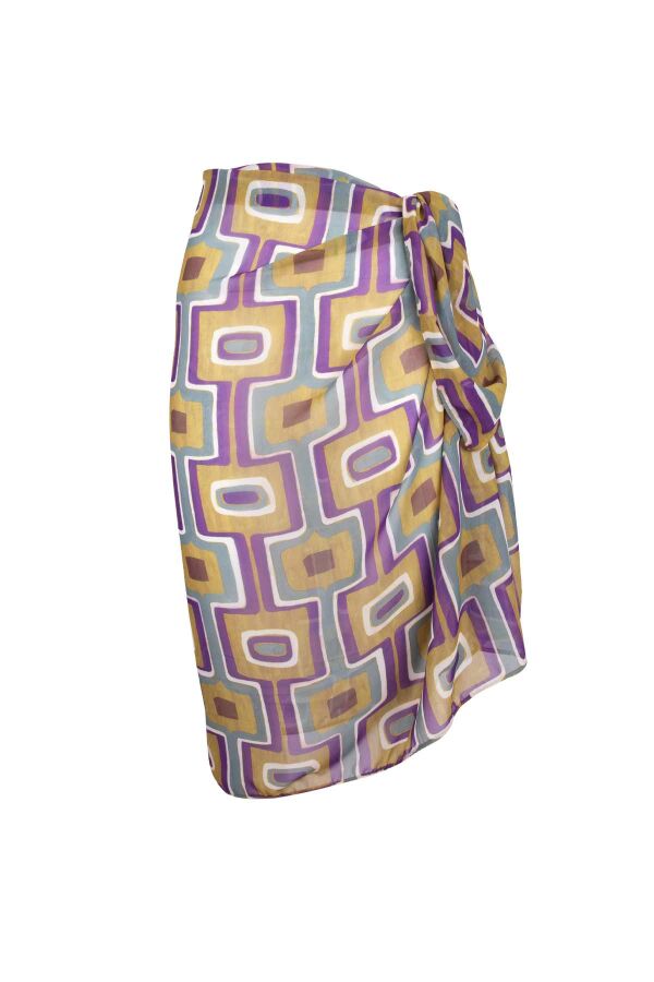 Ayyıldız 4804 Sarı Mor Desenli Pareo - 3