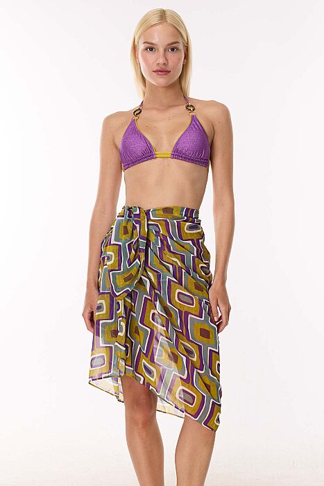 Ayyıldız 4804 Sarı Mor Desenli Pareo - AYYILDIZ