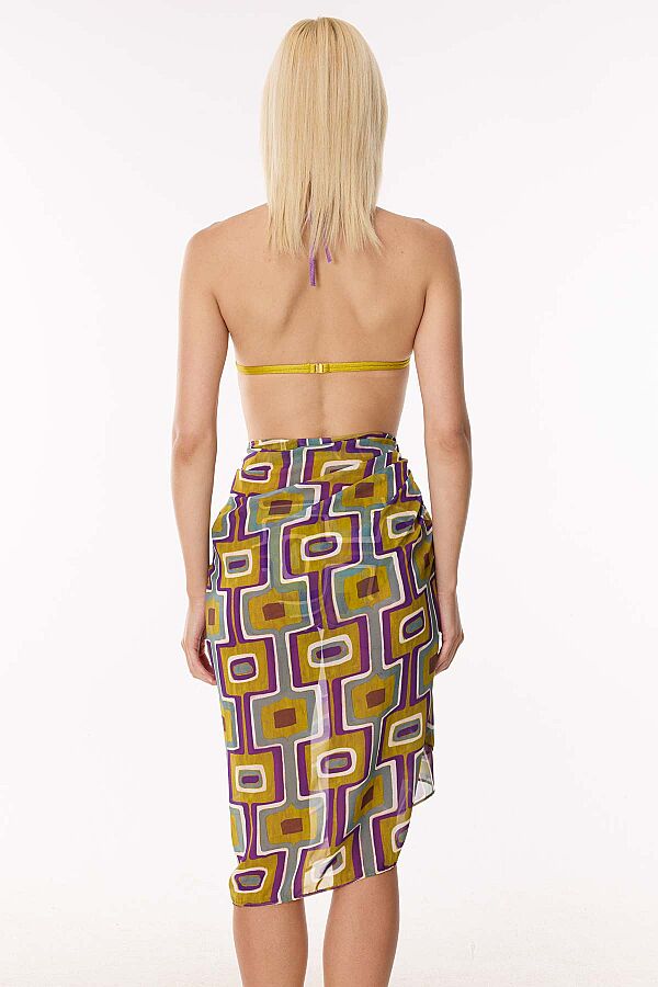 Ayyıldız 4804 Sarı Mor Desenli Pareo - 2