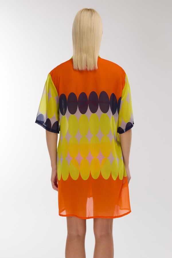 Ayyıldız 4805 Sarı Desenli Plaj Elbisesi - 3