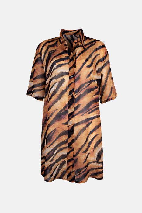 Ayyıldız 4805 Kaplan Desenli Plaj Elbisesi - AYYILDIZ