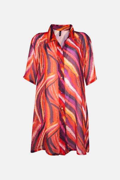 Ayyıldız 4805 Turuncu Mor Desenli Plaj Elbisesi - 3