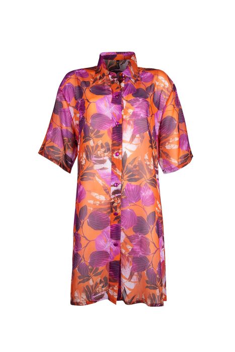 Ayyıldız 4805 Pembe Turuncu Plaj Elbisesi - 4