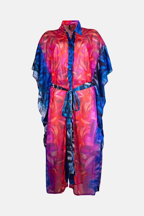 Ayyıldız 4806 Mor Fuşya Desenli Plaj Elbisesi - 3