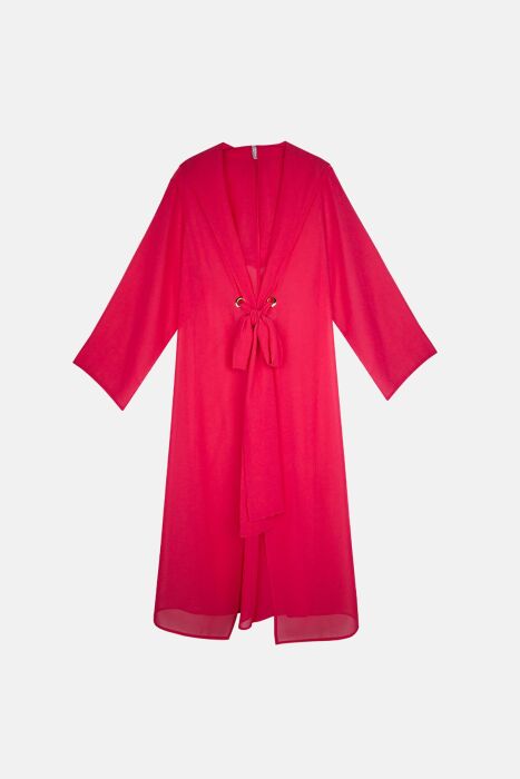 Ayyıldız 4807 Fuşya Kapşonlu Plaj Elbisesi - 4