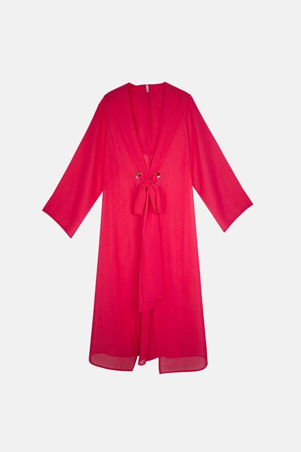 Ayyıldız 4807 Fuşya Kapşonlu Plaj Elbisesi - 4