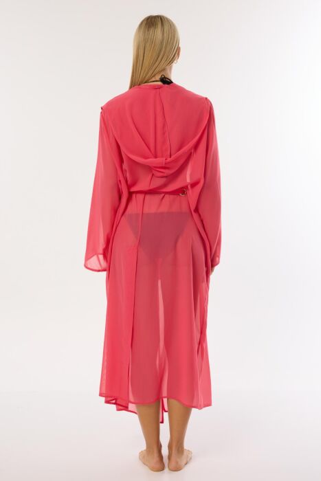 Ayyıldız 4807 Fuşya Kapşonlu Plaj Elbisesi - 3