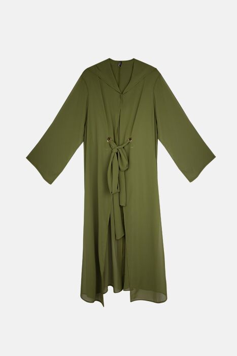 Ayyıldız 4807 Haki Kapşonlu Plaj Elbisesi - 4