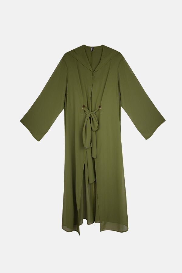 Ayyıldız 4807 Haki Kapşonlu Plaj Elbisesi - 4