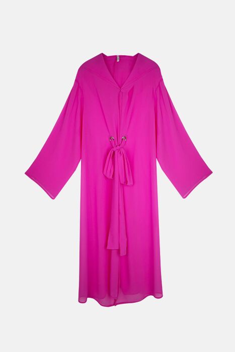 Ayyıldız 4807 Pembe Kapşonlu Plaj Elbisesi - 5