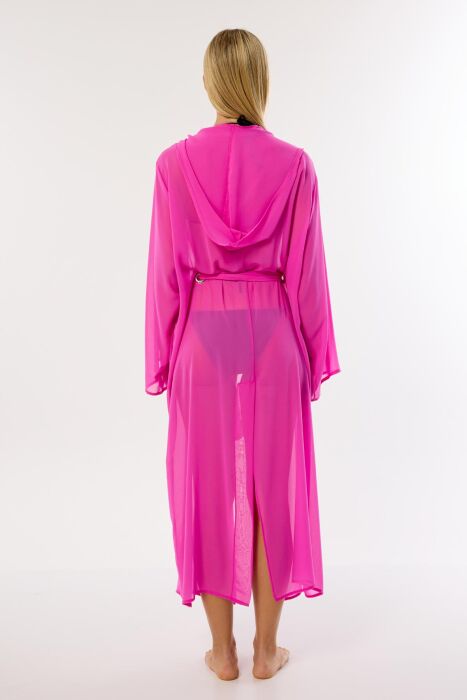 Ayyıldız 4807 Pembe Kapşonlu Plaj Elbisesi - 3