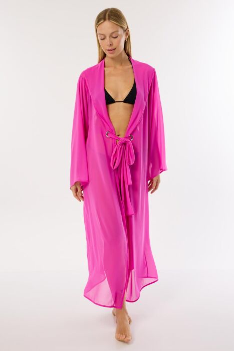 Ayyıldız 4807 Pembe Kapşonlu Plaj Elbisesi - 4