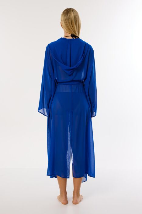 Ayyıldız 4807 Saks Kapşonlu Plaj Elbisesi - 3