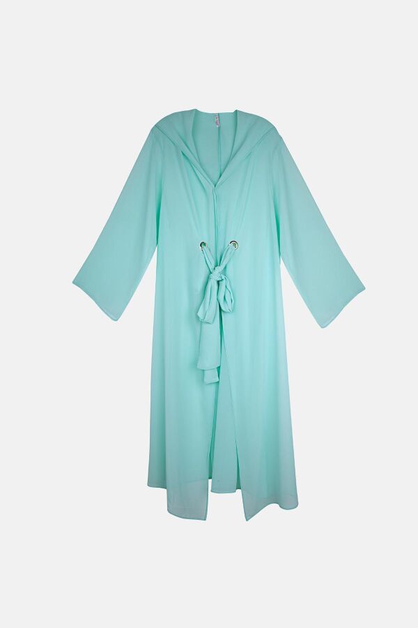 Ayyıldız 4807 Su Yeşili Kapşonlu Plaj Elbisesi - 4