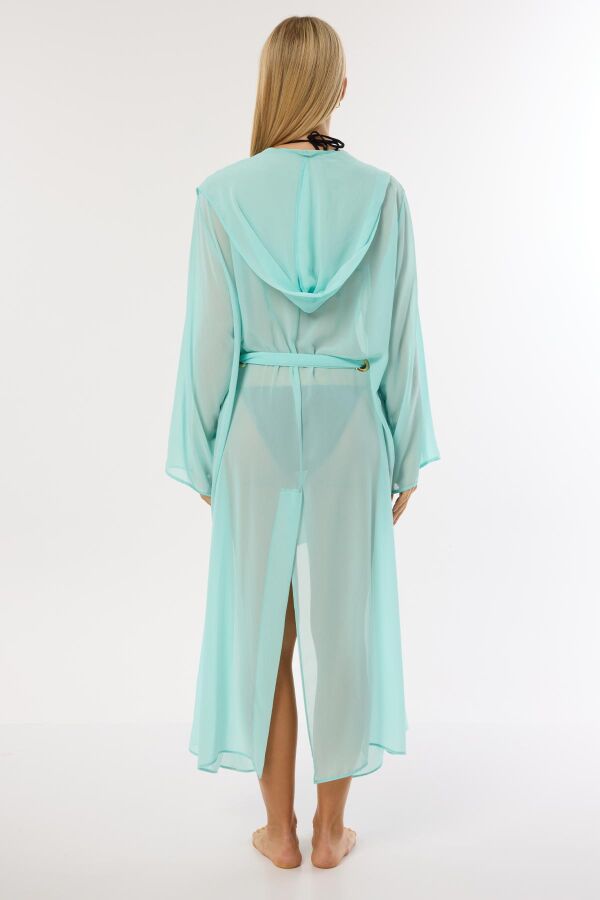 Ayyıldız 4807 Su Yeşili Kapşonlu Plaj Elbisesi - 3