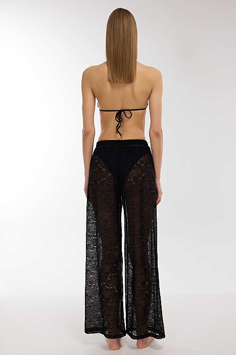 Ayyıldız 4824 Siyah Dantelli Plaj Pantolonu - 3