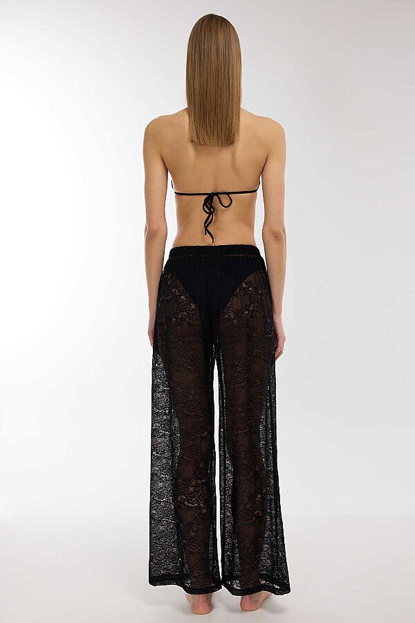 Ayyıldız 4824 Siyah Dantelli Plaj Pantolonu - 3