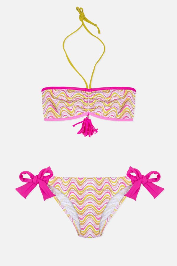 Ayyıldız 4901 Pembe Straplez Kız Çocuk Bikini Takımı - 1
