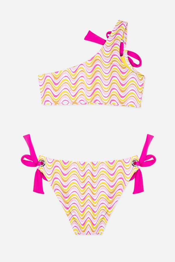 Ayyıldız 4902 Pembe Tek Omuz Kız Çocuk Bikini Takımı - 2