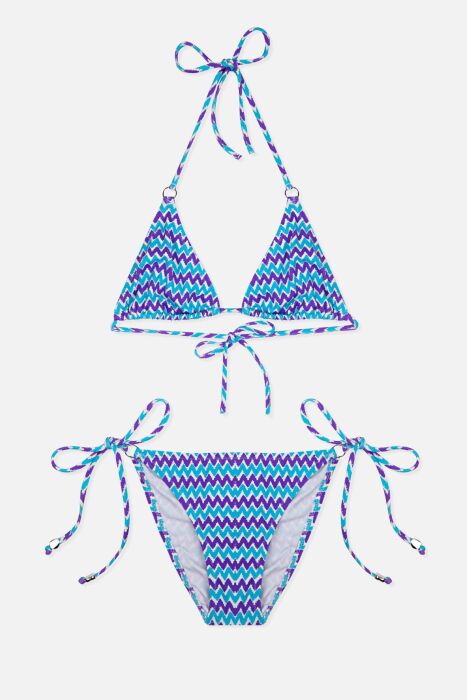 Ayyıldız 4903 Mavi Üçgen Kız Çocuk Bikini Takımı - 1