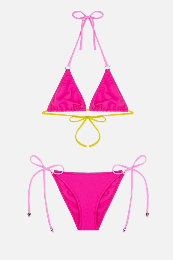 Ayyıldız 4909 Fuşya Üçgen Kız Çocuk Bikini Takımı - 1