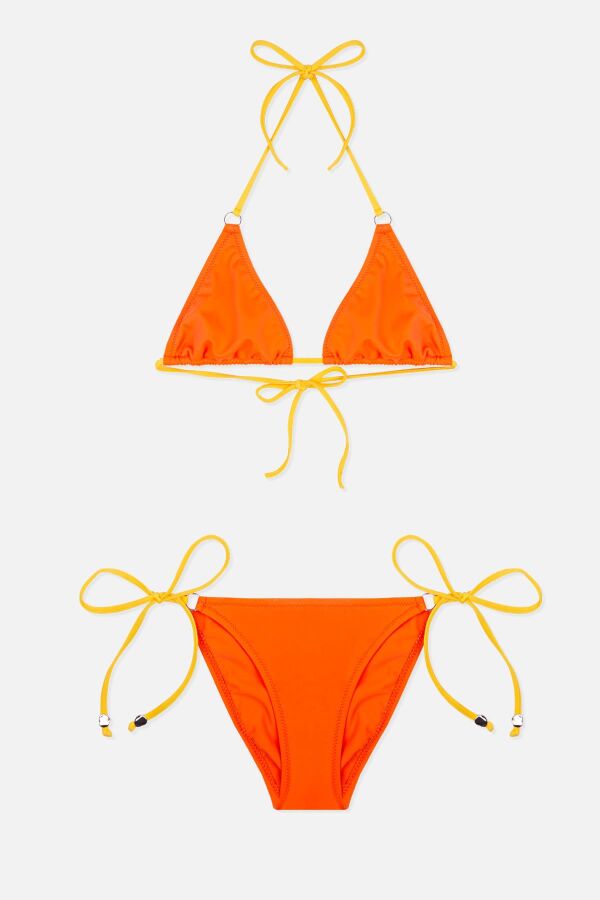 Ayyıldız 4909 Turuncu Üçgen Kız Çocuk Bikini Takımı - 1