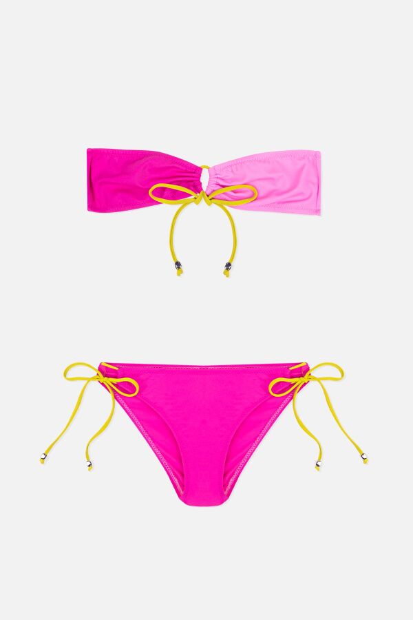 Ayyıldız 4910 Fuşya Straplez Kız Çocuk Bikini Takımı - 1