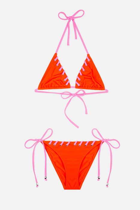 Ayyıldız 4911 Turuncu Üçgen Kız Çocuk Bikini Takımı - 1